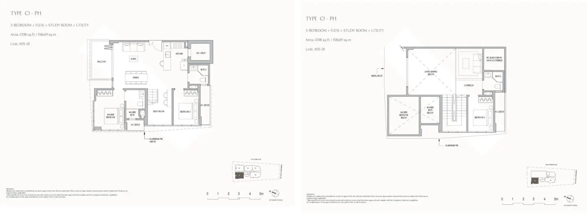 The Shorefront Type C1-PH · 3-Bedroom Penthouse floor plan